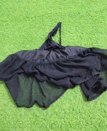 Black Ruffled Sheer Top