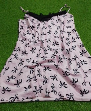 Pink Cami Dress with Black Bows