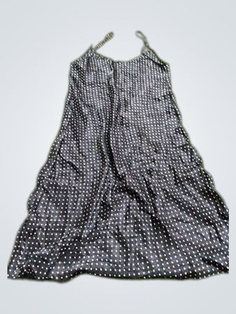 Black polka dot slip dress