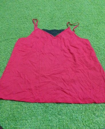 PEACOCK Red Camisole with Black Lace Trim