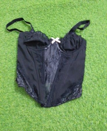 Black Corset with Pink Bow