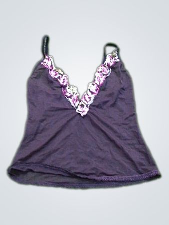 Schwarzes Top mit Spitzenbesatz