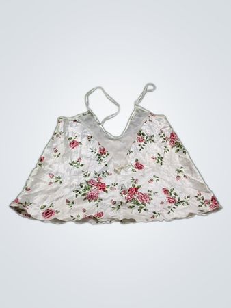 Weißes Blumenmuster-Trägershirt