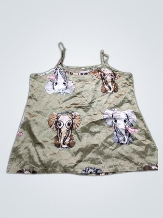 Satin Cami-Top mit Elefantendruck