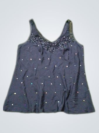 Schwarzes Tanktop mit Verzierungen