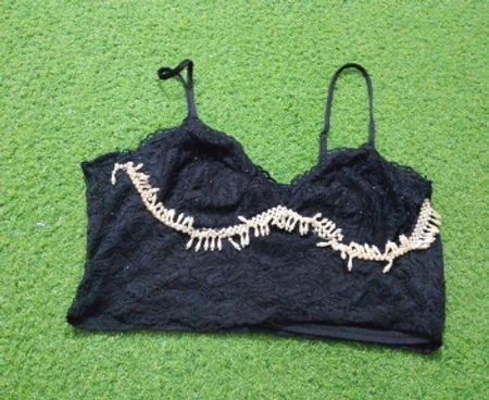 New Look Schwarzes Spitzen-Cami-Top