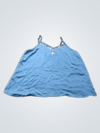 SECRET POSSESSIONS Blaue Camisole mit verziertem Ausschnitt