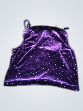 Lila Samt-Cami mit weißen Polka-Dots