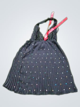 Ann Summers Schwarzes Neckholder-Minikleid mit Strasssteinen