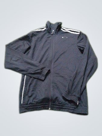 Schwarze Trainingsjacke mit weißen Streifen