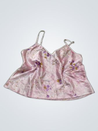 Spitzenträger-Top mit pinkem Blumenmuster