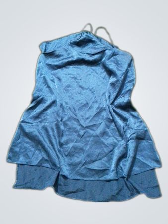 Blaues Satin-Nachthemd/Unterkleid