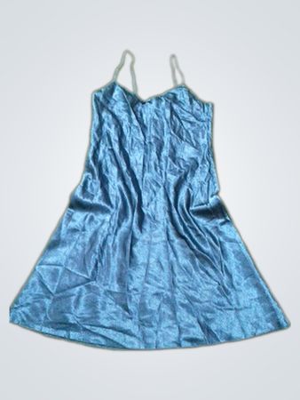 Secrets Blue Satin Slip Kleid