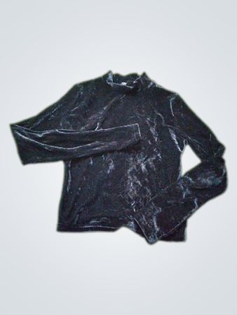 Atmosphere Black Velvet Mock Neck Top
