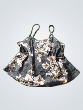 Graues florales Cami-Oberteil