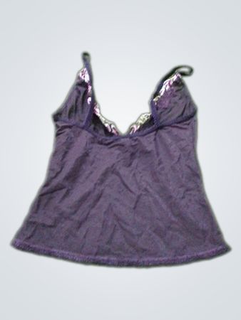 Schwarzes Camisole mit Spitzenbesatz