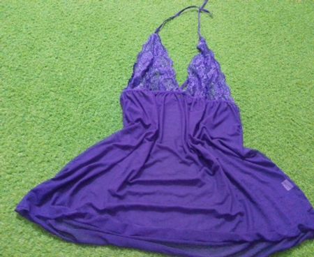 Lila Neckholder-Spitzen-Babydoll