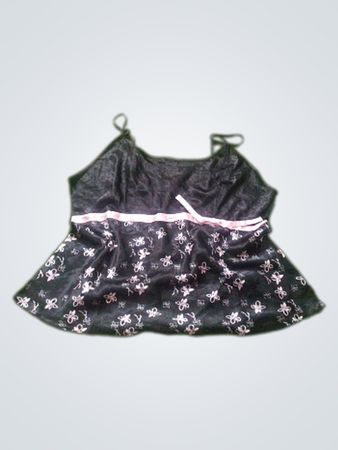 Haut caraco imprimé floral Lucie Black Taille 18