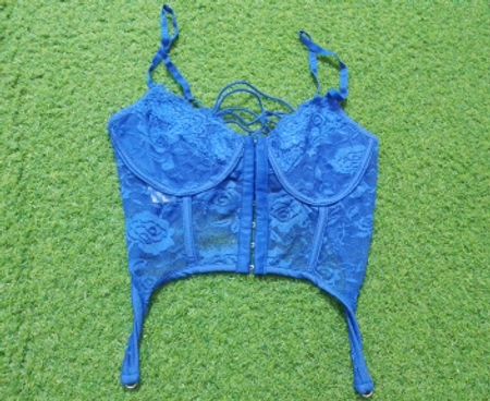 Blue Lace Corset Top
