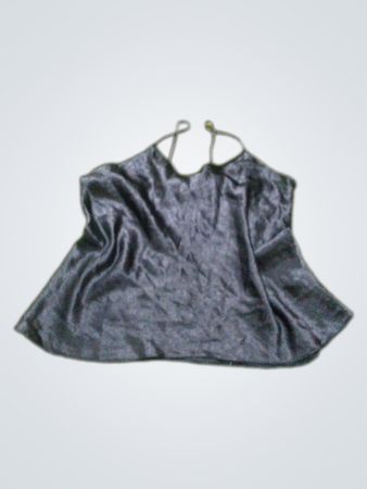 Schwarzes Satin-Unterhemd