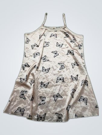 Satin Slip Dress with Butterfly Print