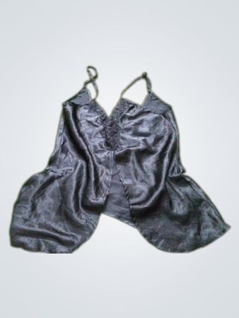 Black satin slip dress