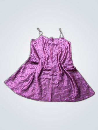 Purple Satin Slip Dress
