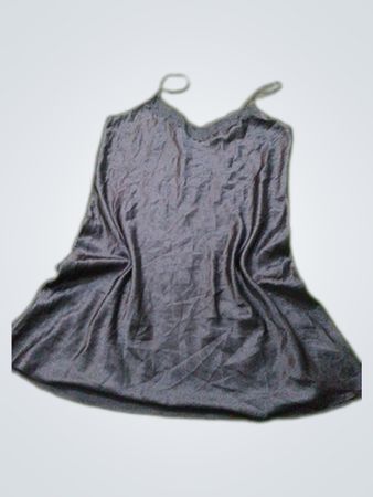 Black satin slip dress