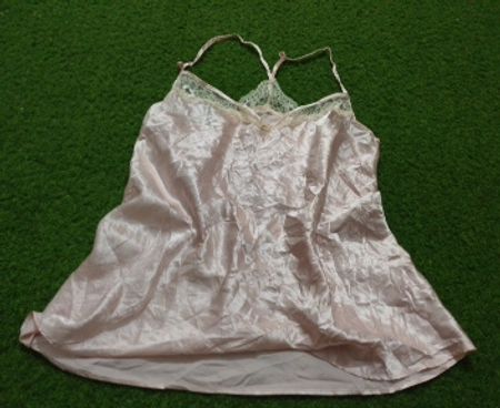 Slip in raso rosa con bordino in pizzo