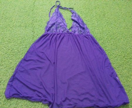 Purple Lace Halter Nightgown