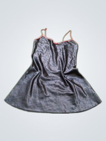 F&F Black Satin Slip Dress