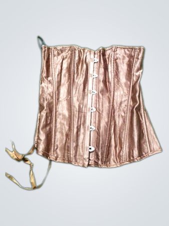 Corsetto marrone con allacciatura e bottoni