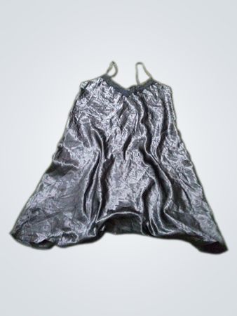 Black satin slip dress