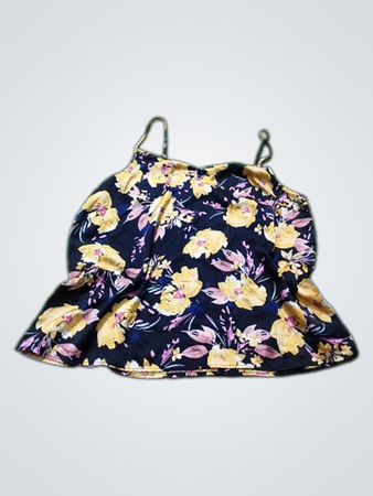 Black floral print cami top
