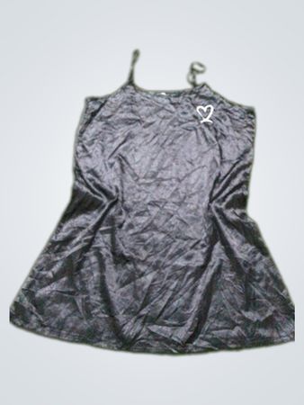 Black Slip Dress with Heart Detail