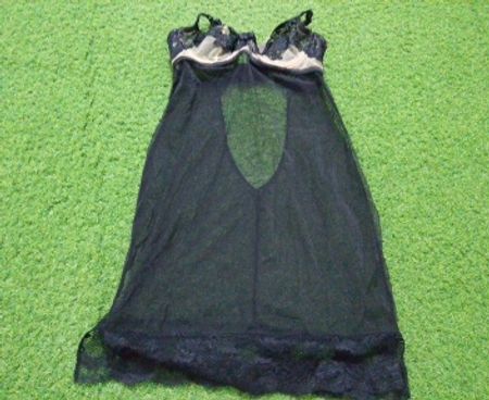 Black Lace Trimmed Lingerie Dress