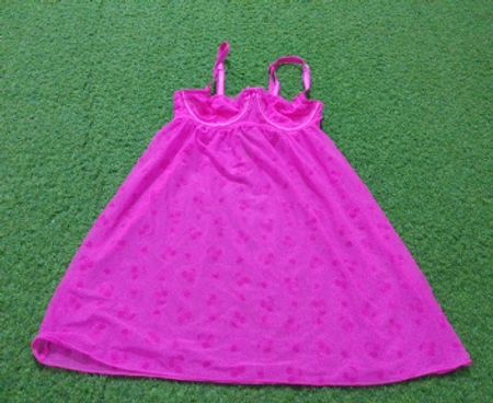Pink Babydoll Lingerie with Heart Pattern