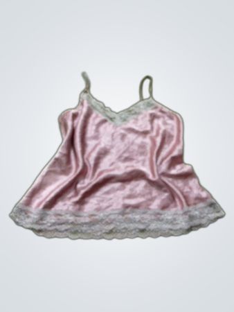 Top in pizzo rosa Bonsai con spalline sottile