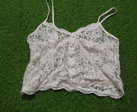Canottiera in pizzo bianco