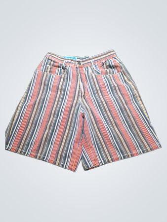 Basic Blues gestreifte Jeansshorts