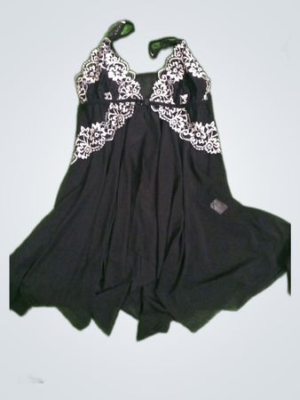 Black Lace Trim Slip Dress