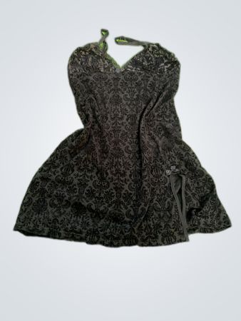 Ann Summers Black Velvet Damask Slip Dress