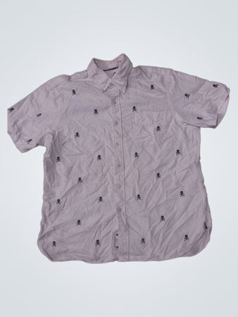 White Shirt with Skull Pattern