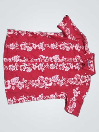 George Red Floral Print Short Sleeve Shirt