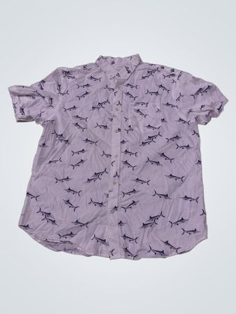 Old Navy Shark Print Short Sleeve Button-Down Shirt