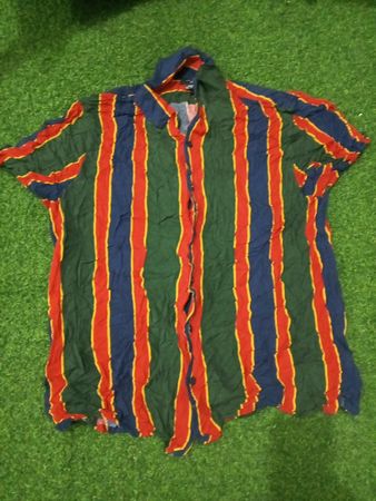 New Look Men's Striped Button-Down Shirt