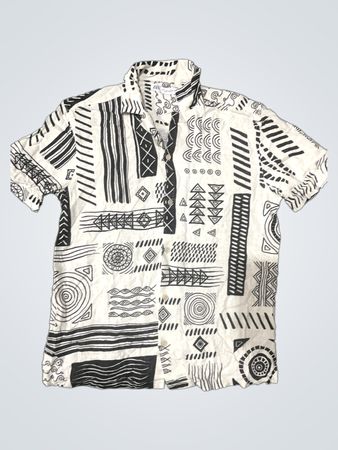 Zara Geometric Print Short Sleeve Shirt