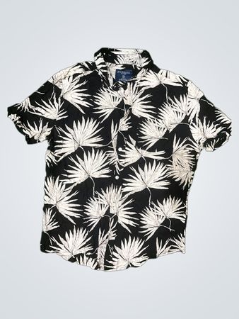 Springfield Black and White Tropical Pattern Shirt