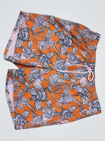 Orange Floral Swim Shorts