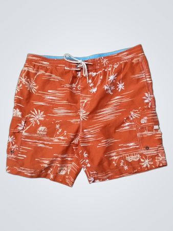 Caribbean Joe Island Supply Co. Men's Orange Beach Shorts